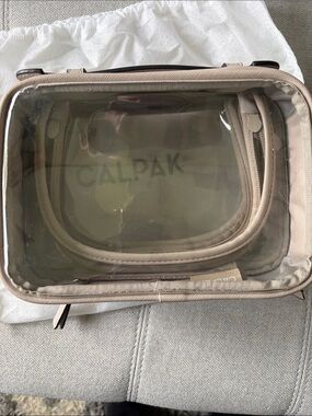 Calpak Small Clear Cosmetic Case in Stone